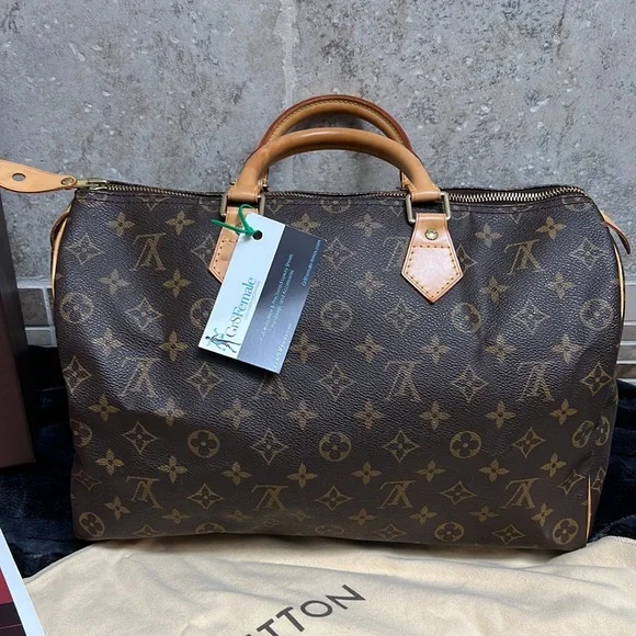 🌸LKNW Louis Vuitton Monogram Speedy 35 Boston Satchel Brown Bag Purse Excellent - Picture 8 of 15